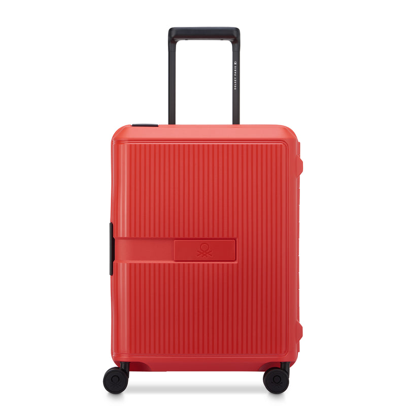 Small Color Block Hardside Trolley Suitcase - Red