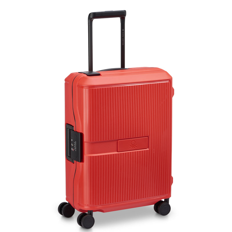 Small Color Block Hardside Trolley Suitcase - Red