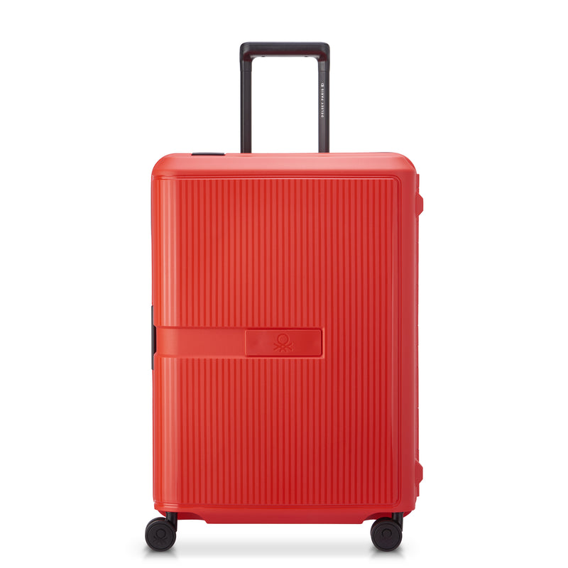 Color Block Hardside Medium Trolley Suitcase - Red