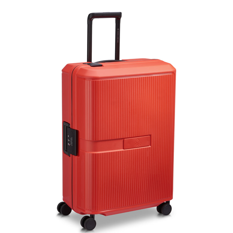 Color Block Hardside Medium Trolley Suitcase - Red