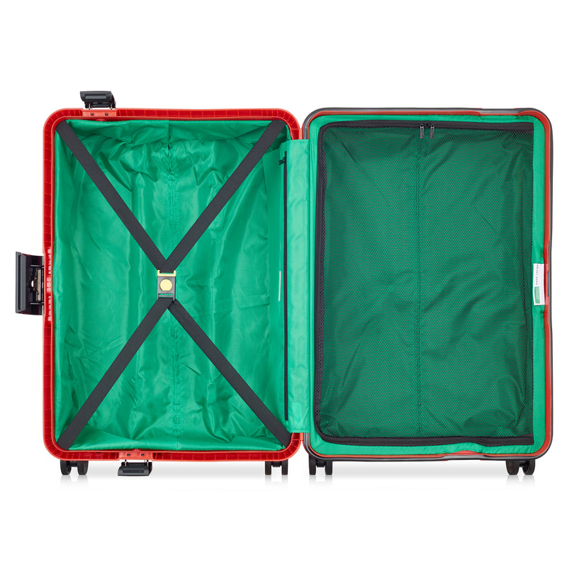 Color Block Hardside Medium Trolley Suitcase - Red