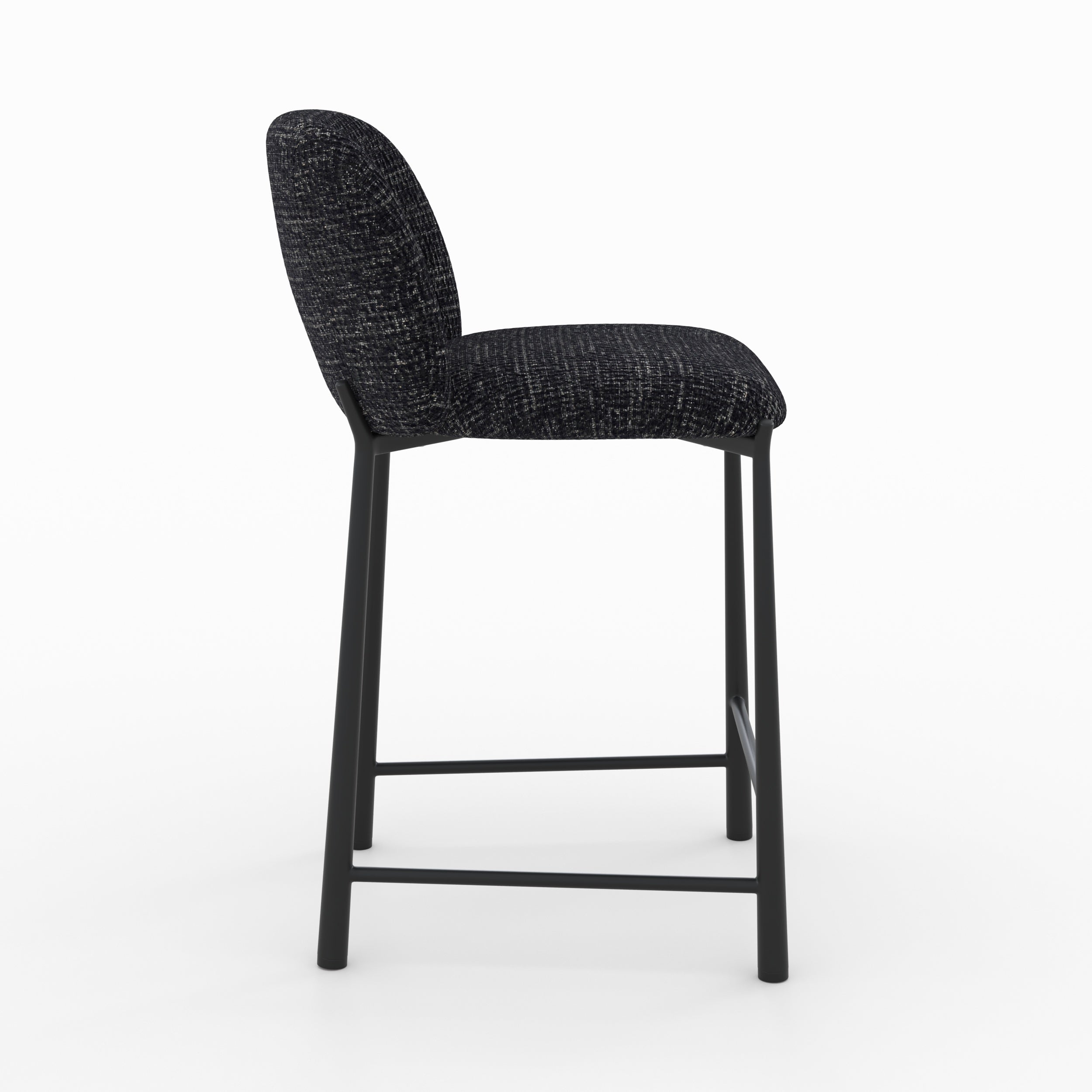 Bento - Lot De 2 Chaises Pour Ilot Central En Tissu Texturé Noir
