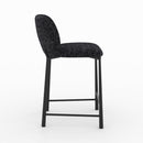 Lot de 2 chaises Bento pour ilot central 65,5 cm en tissu texturé noir
