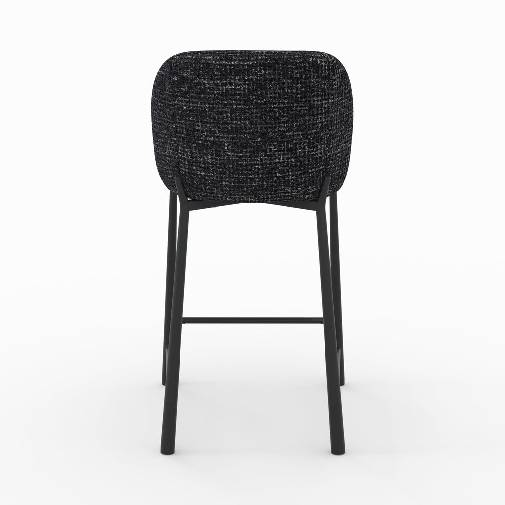 Bento - Lot De 2 Chaises Pour Ilot Central En Tissu Texturé Noir
