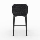 Lot de 2 chaises Bento pour ilot central 65,5 cm en tissu texturé noir