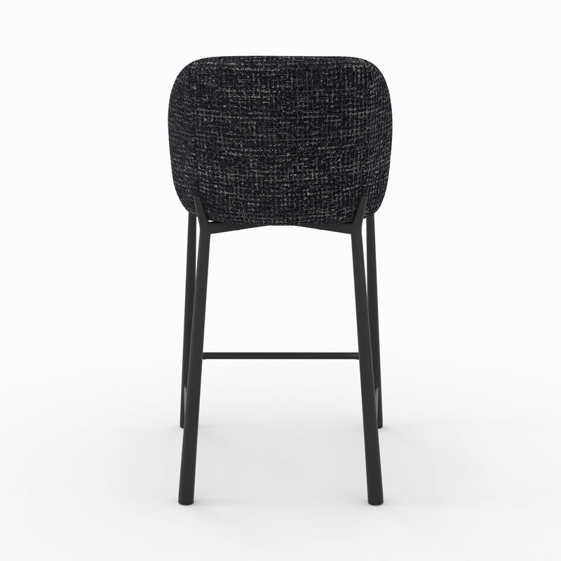 Lot de 2 chaises Bento pour ilot central 65,5 cm en tissu texturé noir