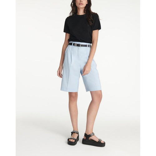 The Kooples - Bermuda Bleu Ciel Laine À Plis - Femme