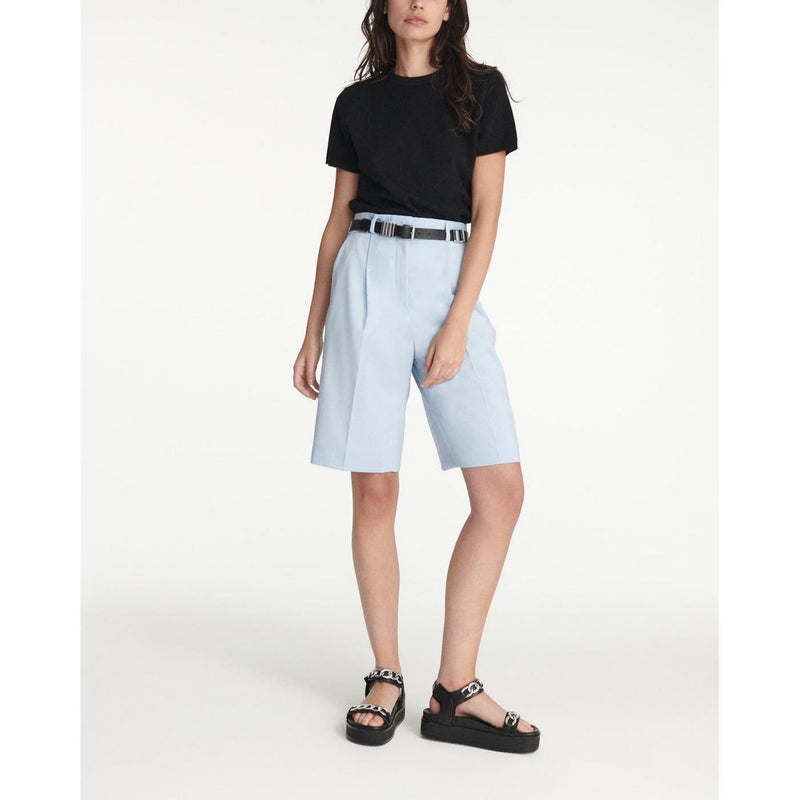 The Kooples - Bermuda Bleu Ciel Laine À Plis - Femme