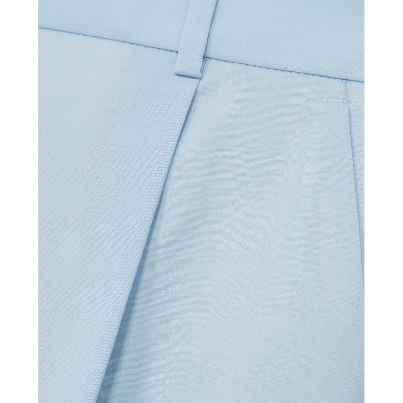 The Kooples - Bermuda Bleu Ciel Laine À Plis - Femme