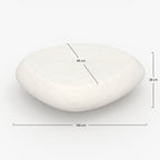 Maui - White Oval Coffee Table in Concrete Effect Clay Fiber
