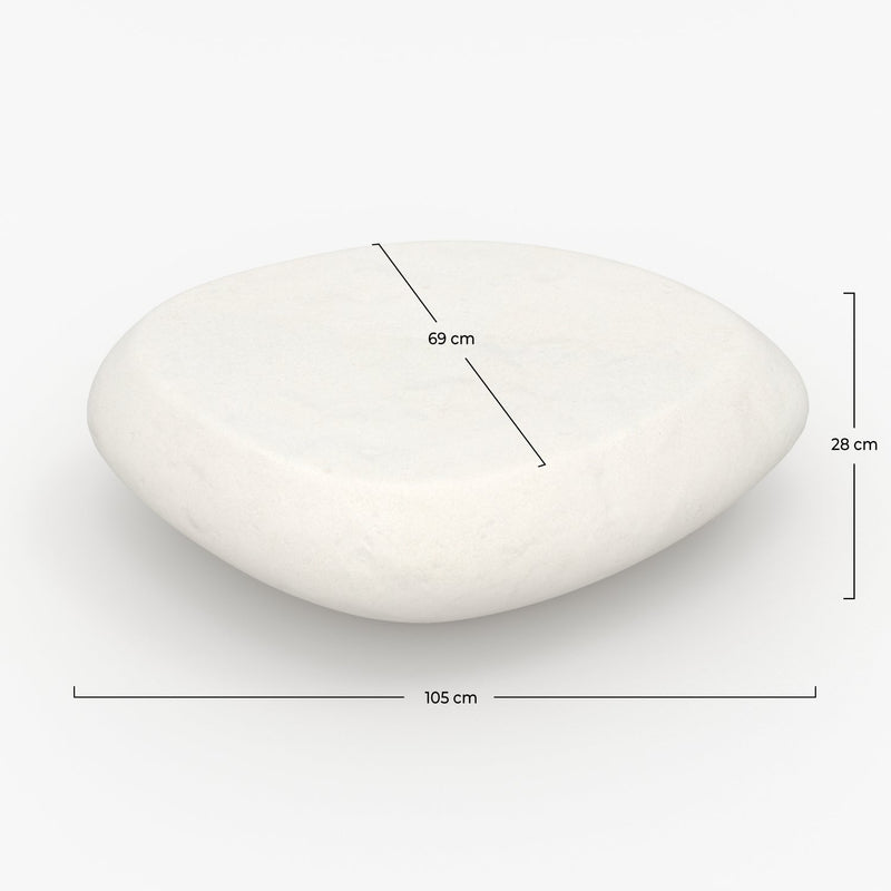 Table basse Maui blanche en fibre d'argile effet béton