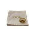 Bague Christian Dior Vintage Feather Cocktail Steel - Or