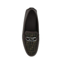 Mocassins - Fendi Leather Monogram - Brown