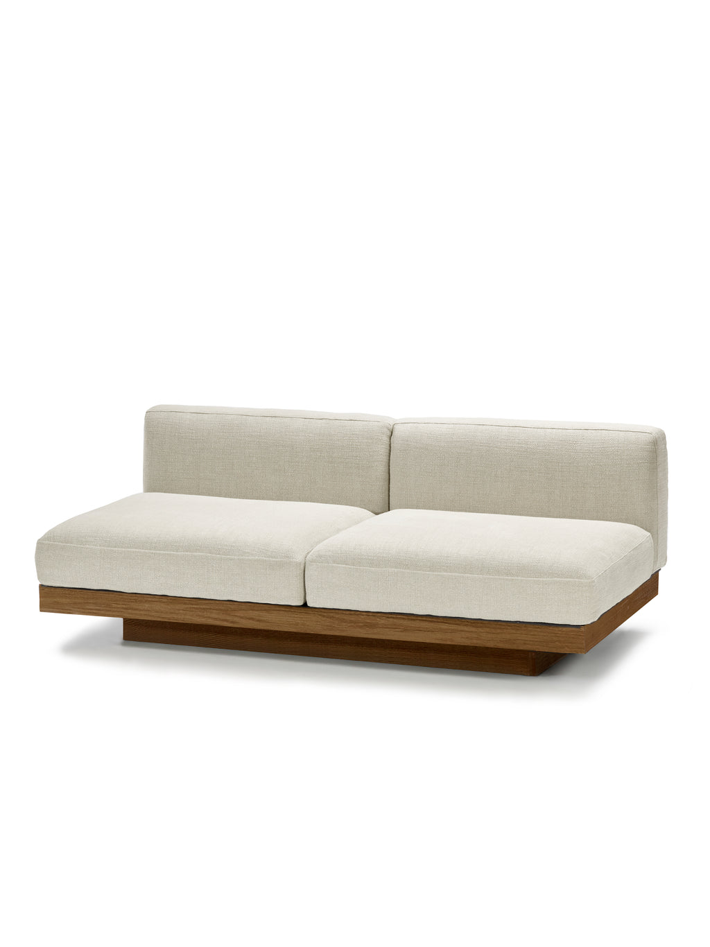 Rudolph - Banco De Interior De 2 Plazas - Aluminio, Madera Y Tapicería - Beige Cognac