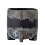 Nasru - Set of 4 Plant Pot Covers - Black - Stoneware