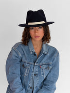 Bianca Felt Hat - Navy