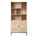 6 Librerías Y 2 Puertas Librería De Ratán Natural - Jaya - Décor Bois Et Rotin