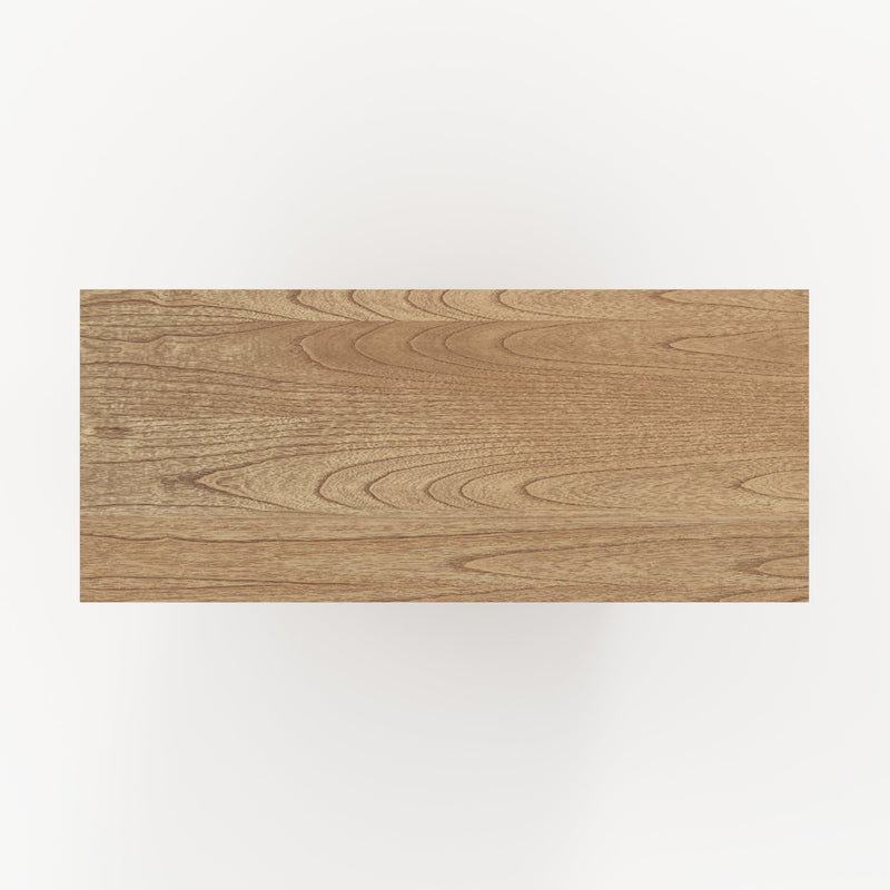 Bibliothèque Delya en bois massif de mindi et rotin