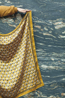 Big Foulard En Soie Latika "Poppy" - Gold