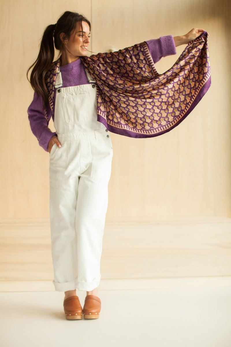 Big Foulard En Soie Latika "Poppy" - Raisin