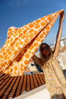 Big Foulard Latika "Flora Bold" - Orange