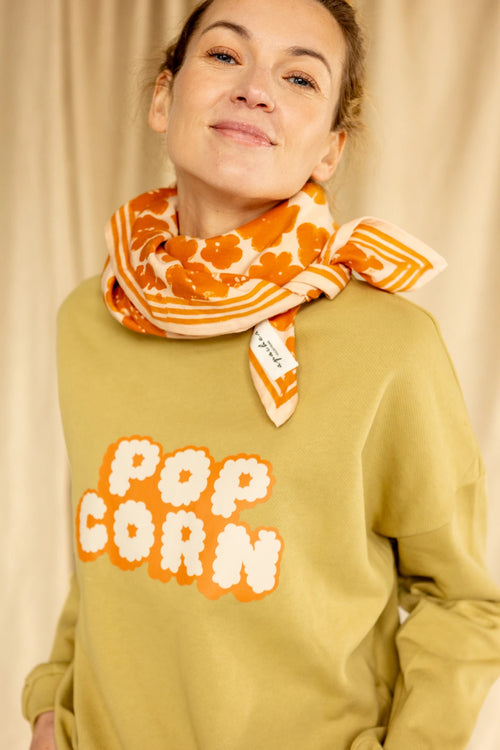 Big Foulard Latika "Flora Bold" - Orange