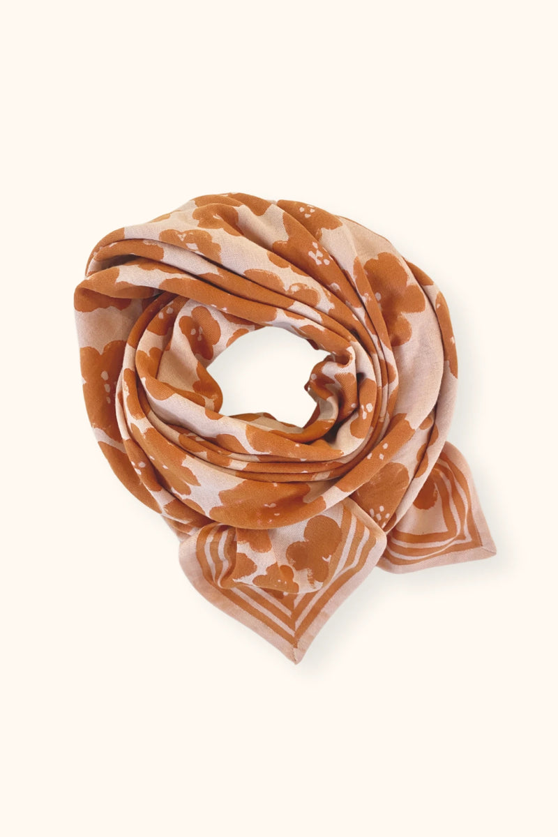 Big Foulard Latika "Flora Bold" - Orange