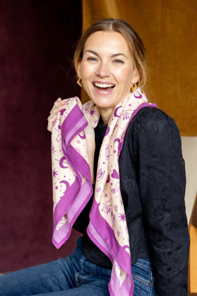 Big Foulard Latika "Karma" - Macadamia