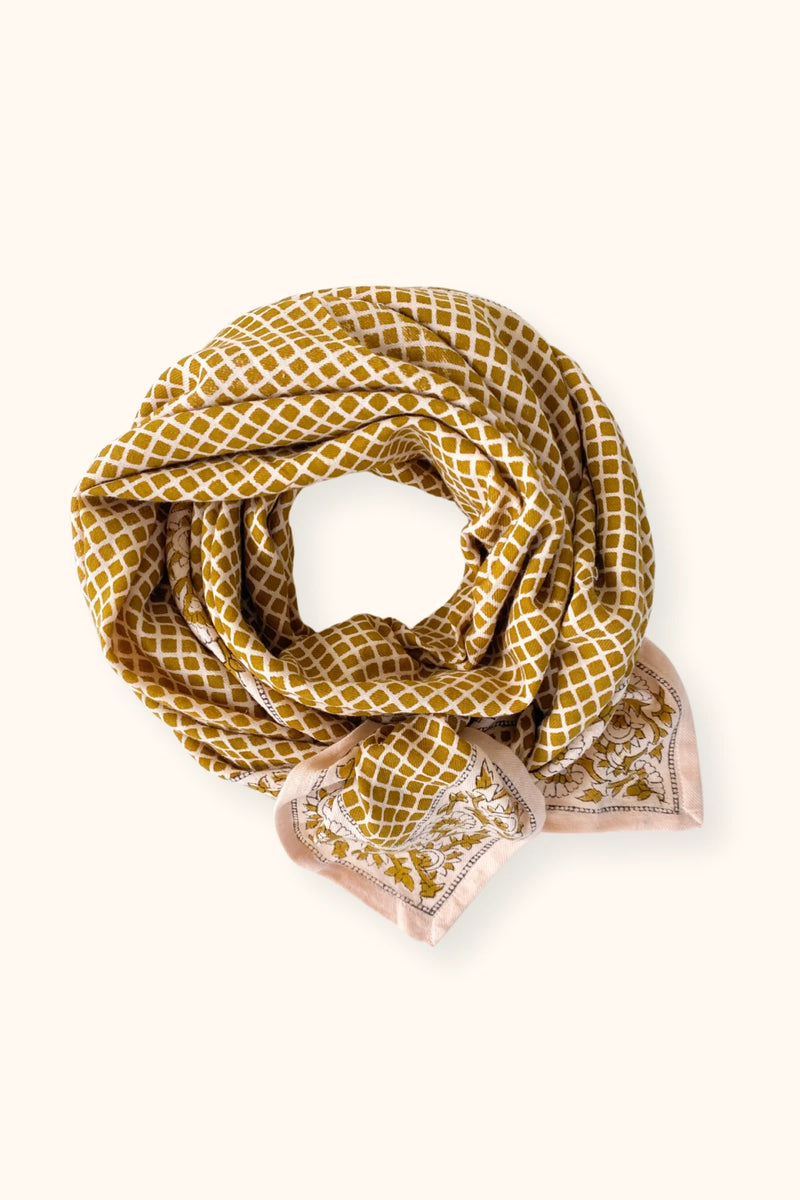 Big Foulard Latika "Mosaïc" - Tobacco