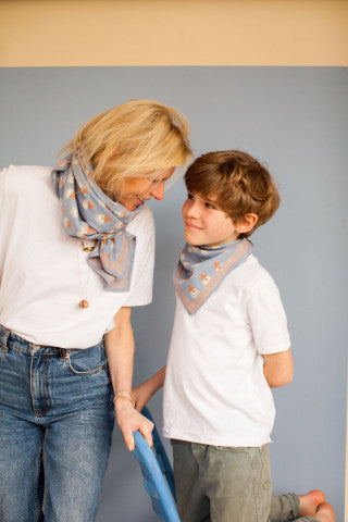 Big Foulard Latika "Sorbet" - Denim