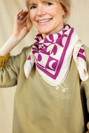 Big Foulard Palika "Damier" - Fuchsia