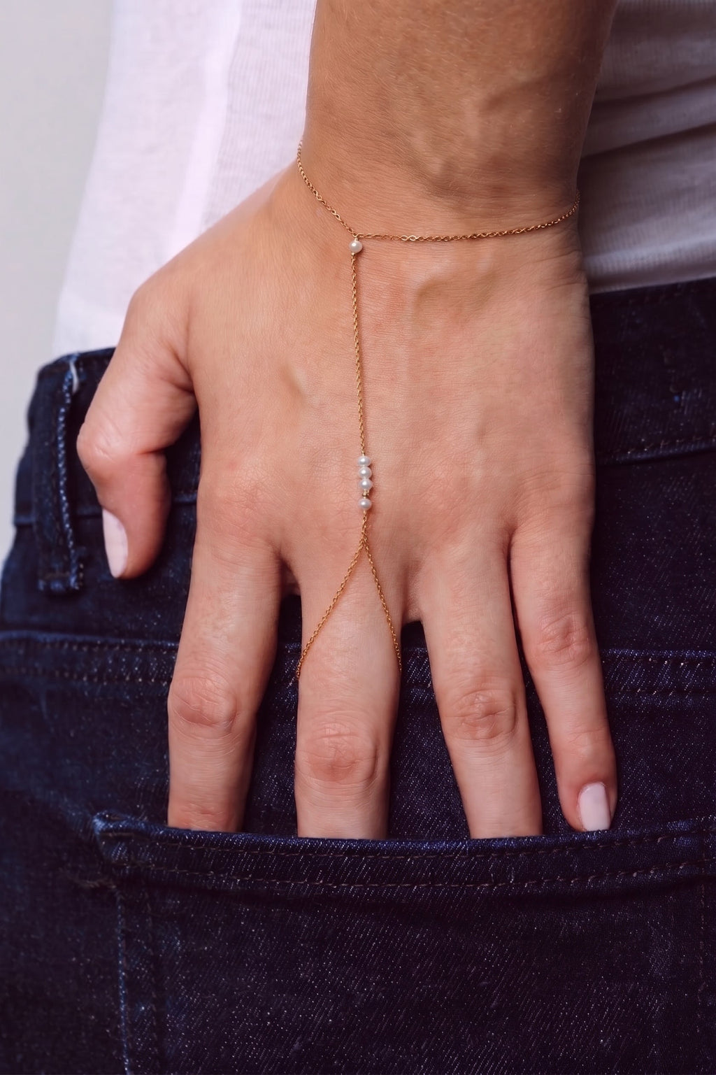 Pulsera De Mano Théa - Perlas Cultivadas
