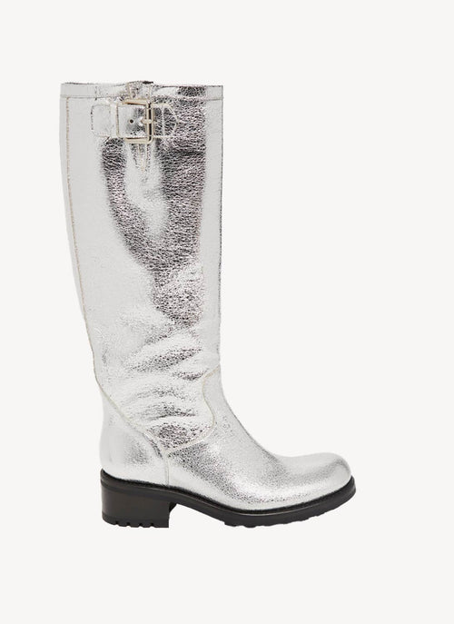 Free Lance - Bottes Biker Geronimo - Argent - Femme