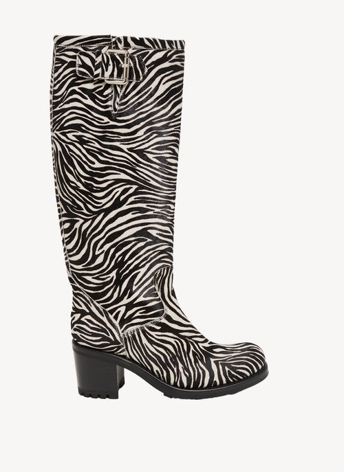 Free Lance - Bottes Biker Geronimo - Zebre - Femme