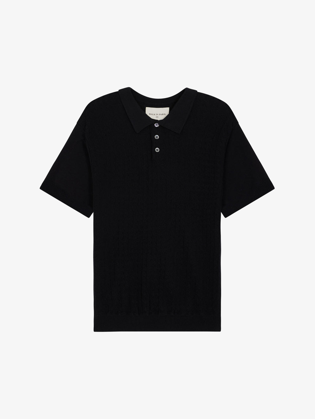 Le Polo Noir En Maille Torsadée