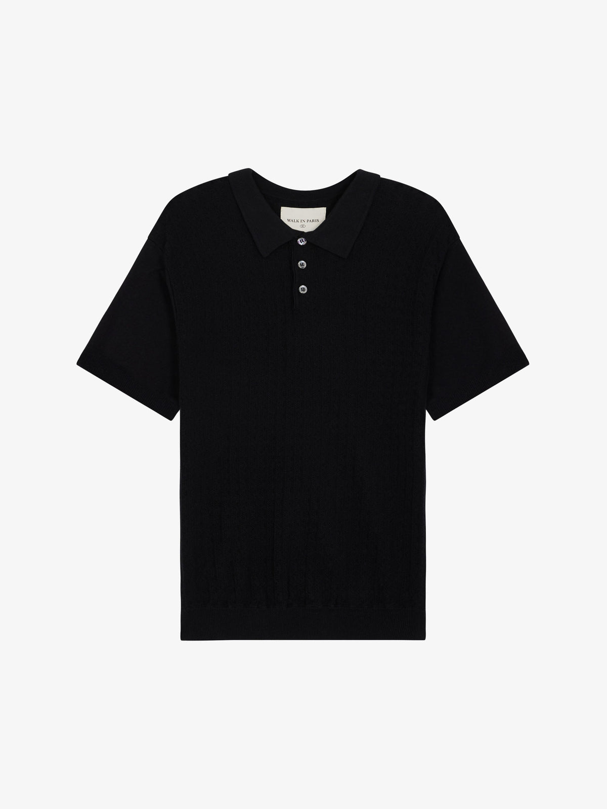 Le Polo Noir En Maille Torsadée