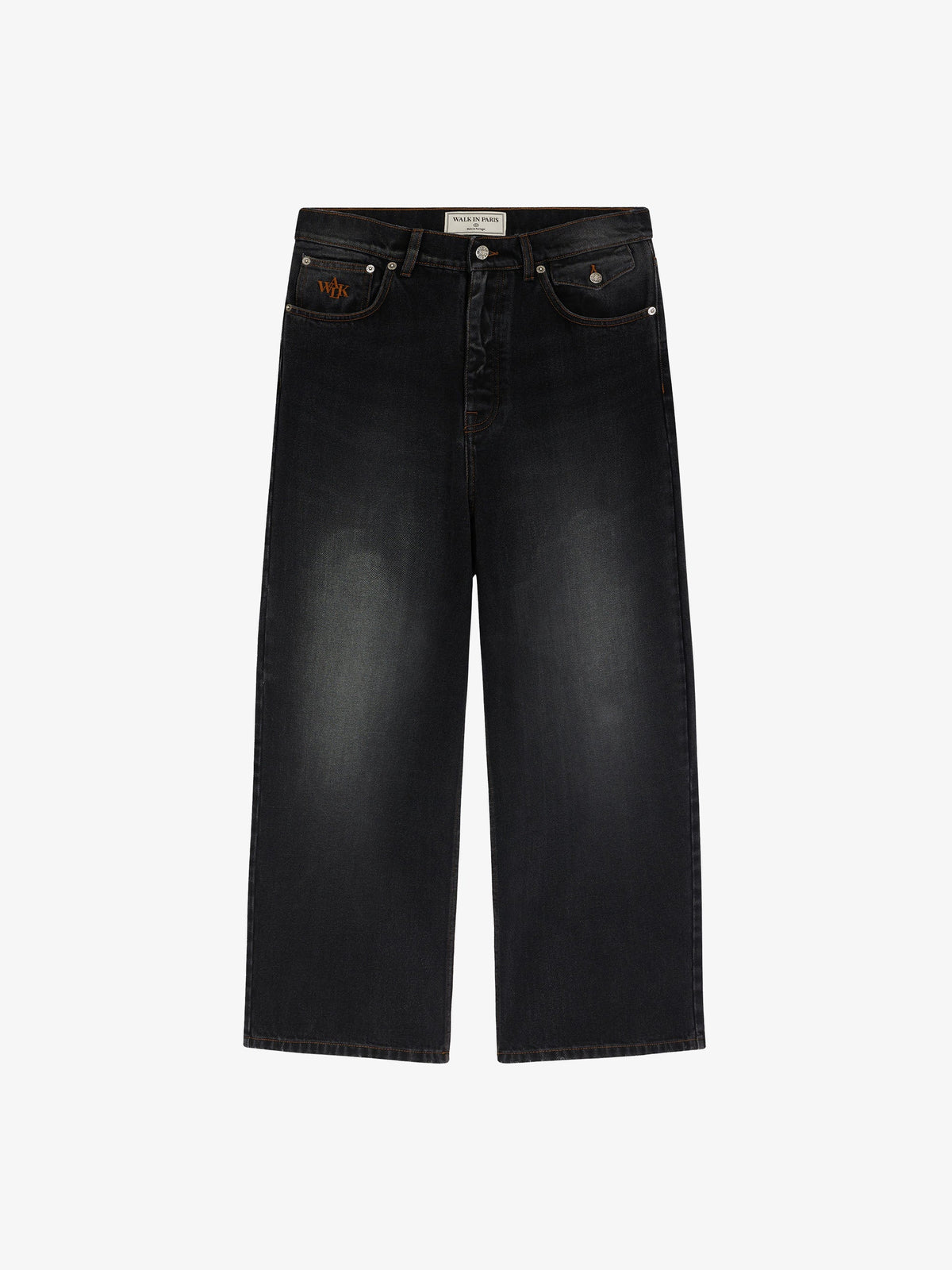 Le Pantalon Baggy En Denim Noir Délavé