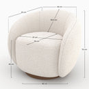 Fauteuil pivotant Naya en tissu bouclé blanc