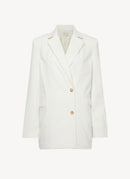 Loulou Studio - Blazer Mani En Coton Biologique - White - Femme