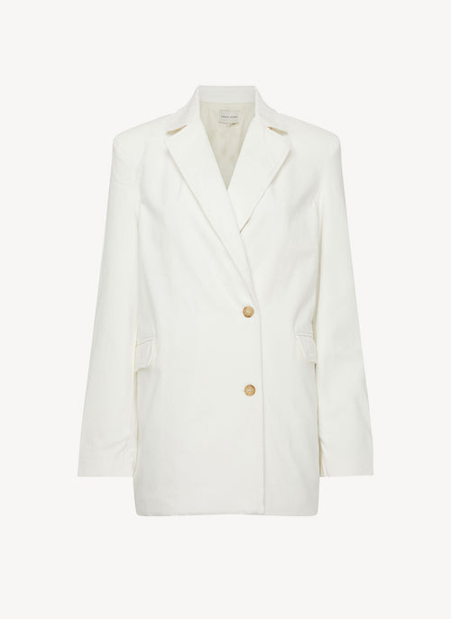 Loulou Studio - Blazer Mani En Coton Biologique - White - Femme