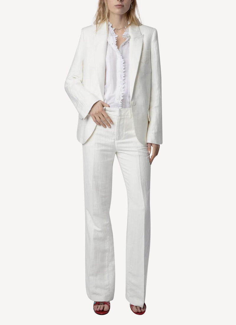 Zadig & Voltaire - Blazer Vow Tailleur Lin - Blanc - Femme