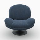 Fauteuil Ricci pivotant en tissu effet velours bleu nuit
