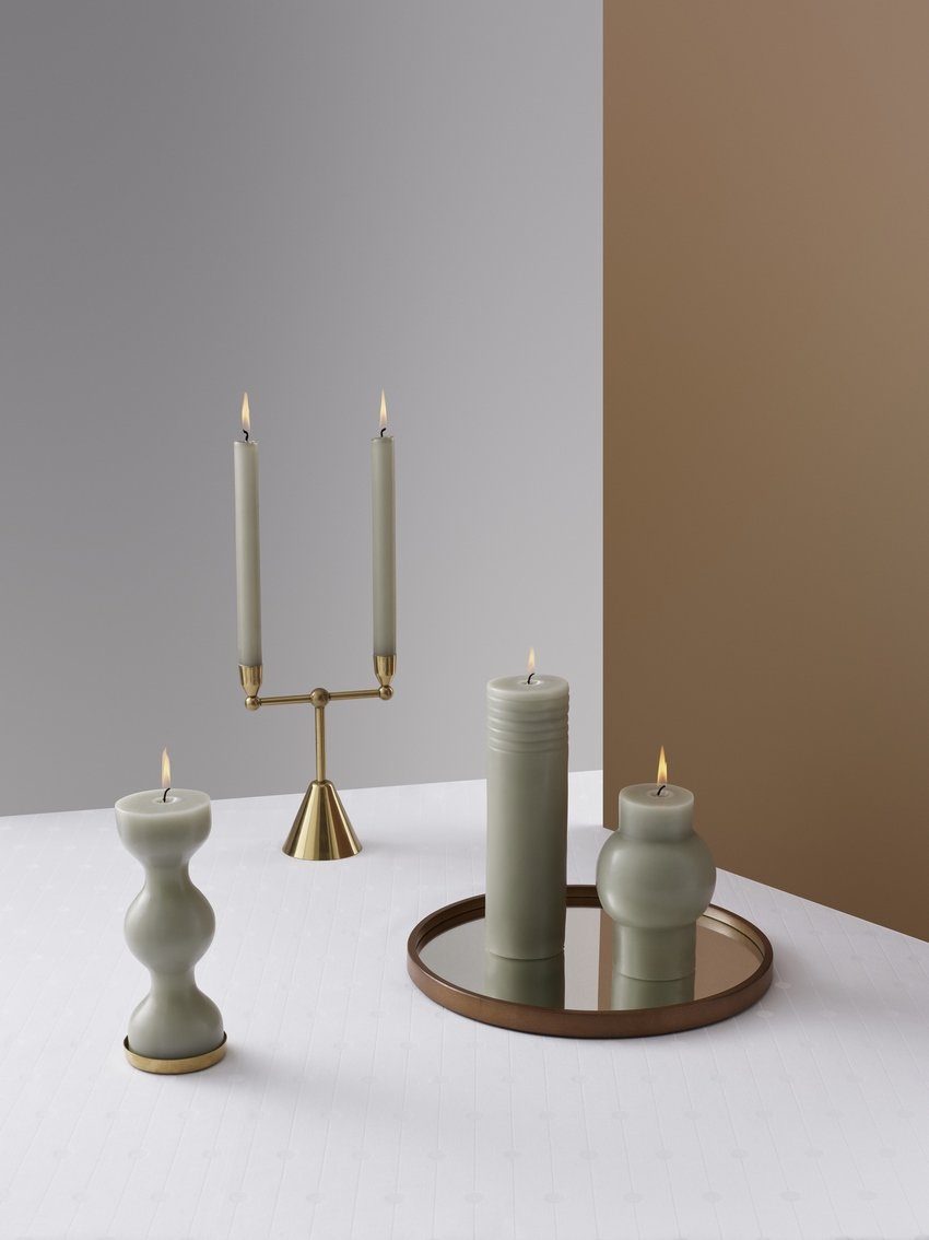 Freestanding Column Candle - Celadon