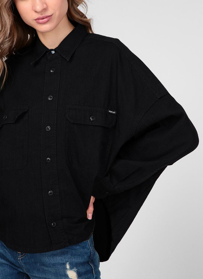 Replay - Chemise En Jean À Poches - Black - Femme