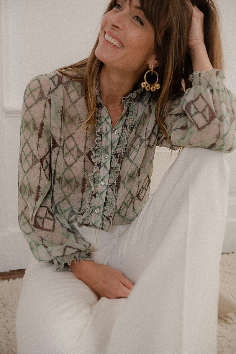 Plume Paris - Blusa teñida y anudada Agathe Wild - Multicolor