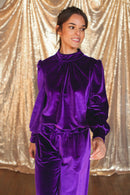 Blouse Alaya - Velours Myrtille - Femme