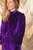 Blouse Alaya - Velours Myrtille - Femme