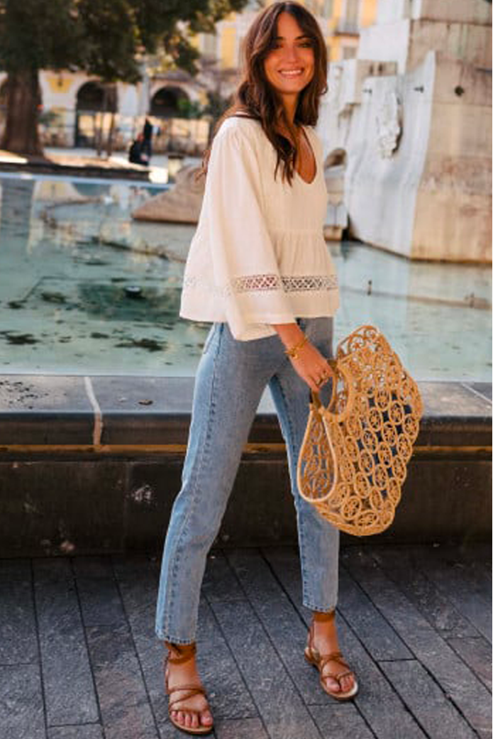 Blusa Amy Lin Viscosa Blanco