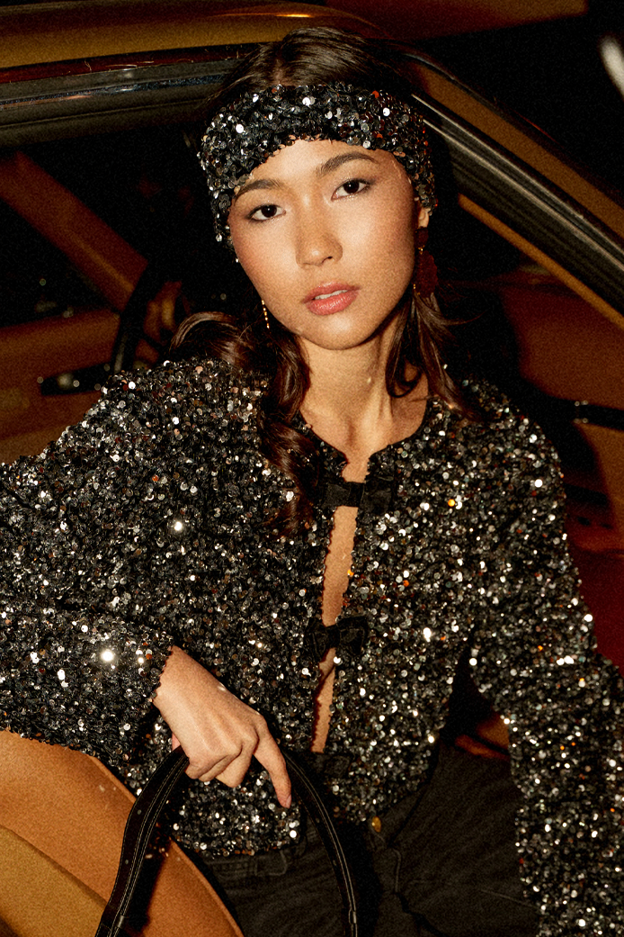 BLOUSE BARBARA SEQUIN ARGENT