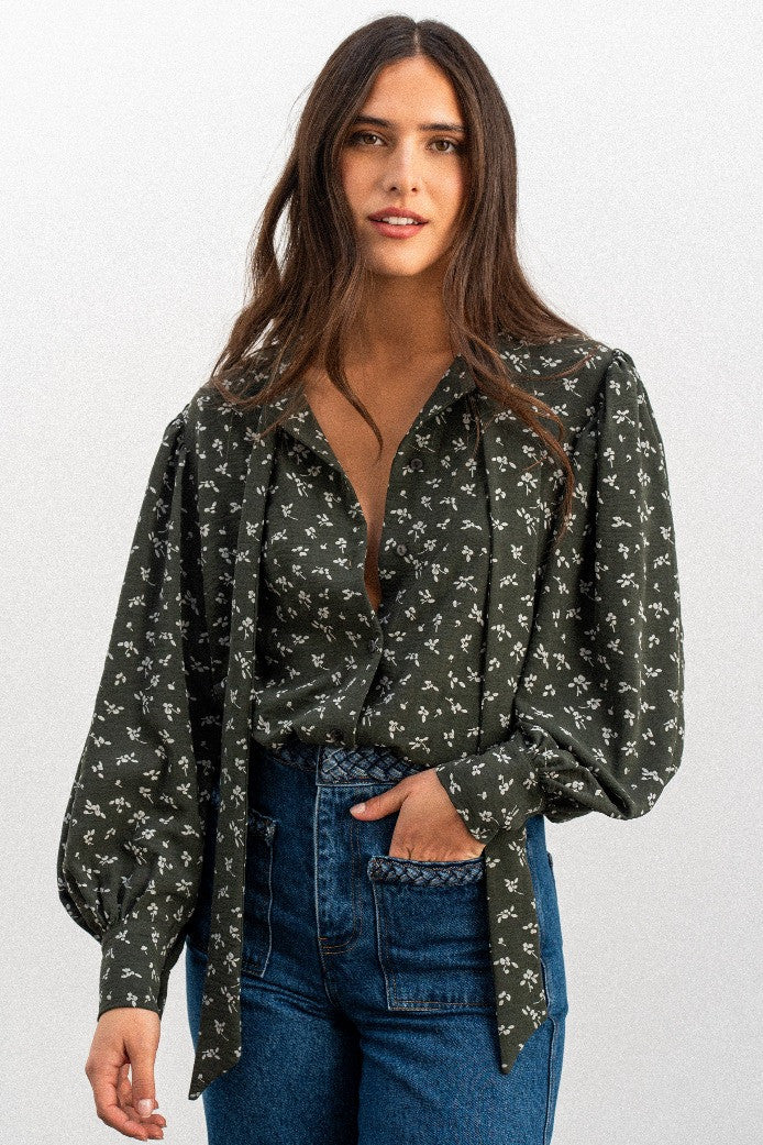 BLUSA BEREN ESTAMPADO PENTO CAQUI